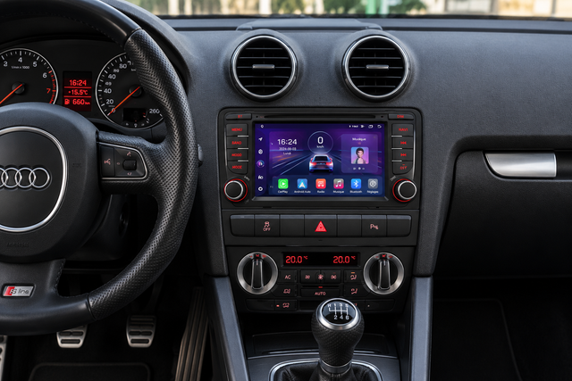 Autoradio CarPlay Audi A3 8P 2003–2012 – Apple CarPlay & Android Auto Sans Fil, GPS, Bluetooth
