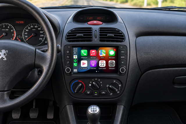 Autoradio CarPlay Peugeot 206 – Apple CarPlay & Android Auto Sans Fil 7" GPS Bluetooth