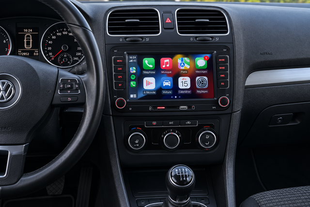 Autoradio CarPlay Volkswagen Golf 6 – Apple CarPlay & Android Auto Sans Fil, Bluetooth, GPS, Écran Tactile