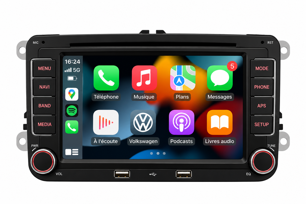 Autoradio CarPlay Golf 5 – Apple CarPlay & Android Auto Sans Fil 7" Bluetooth