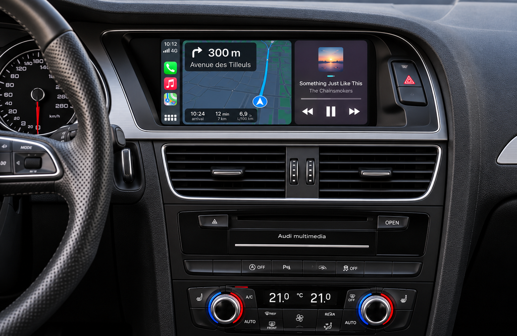 Apple CarPlay sur l’écran d’origine d’une Audi A5 B8