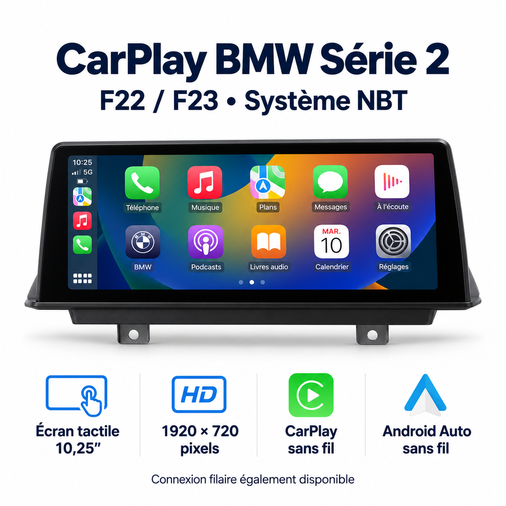 Écran CarPlay BMW Série 2 F22 F23 NBT et caractéristiques