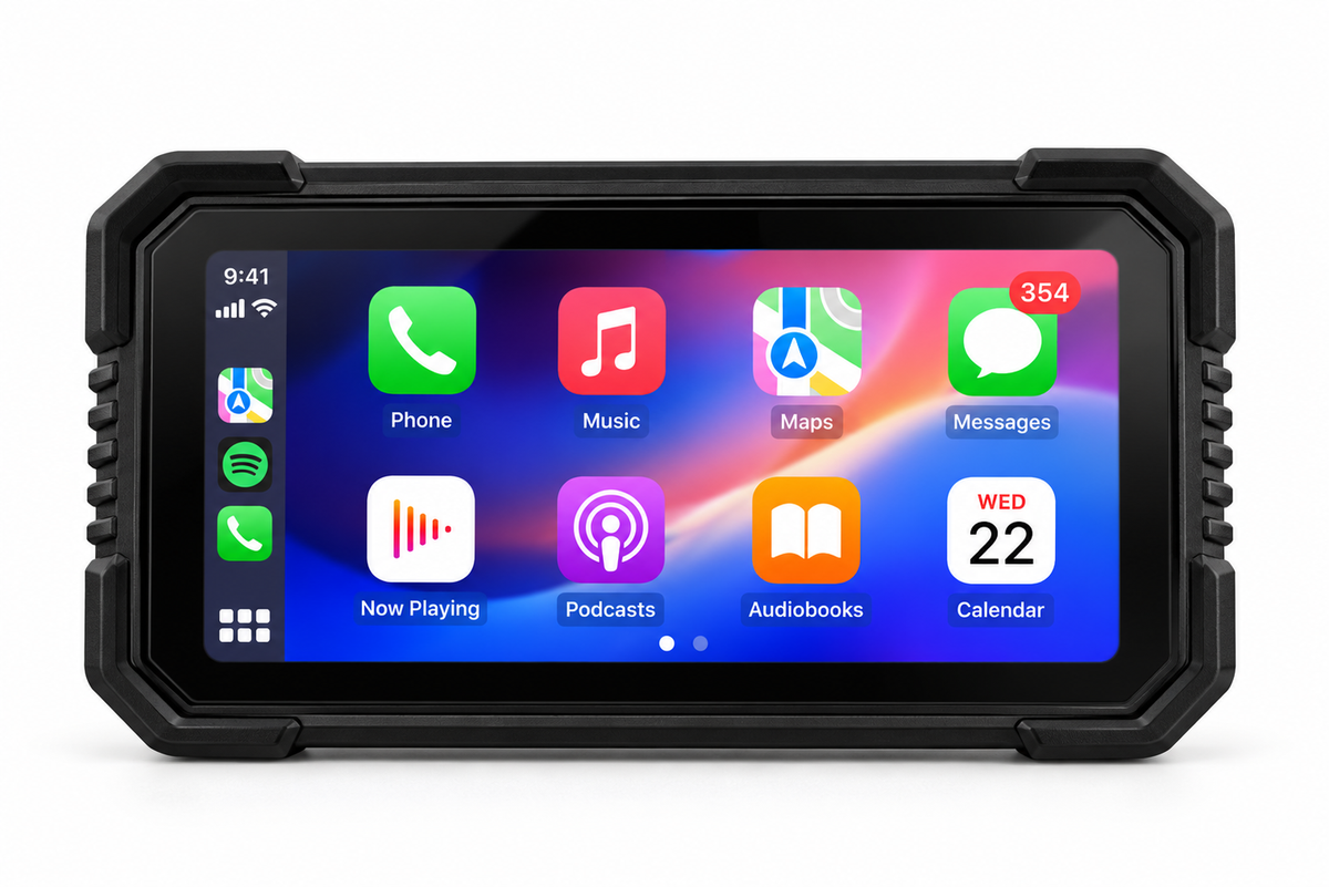 CarPlay moto 6,25 pouces — fond blanc