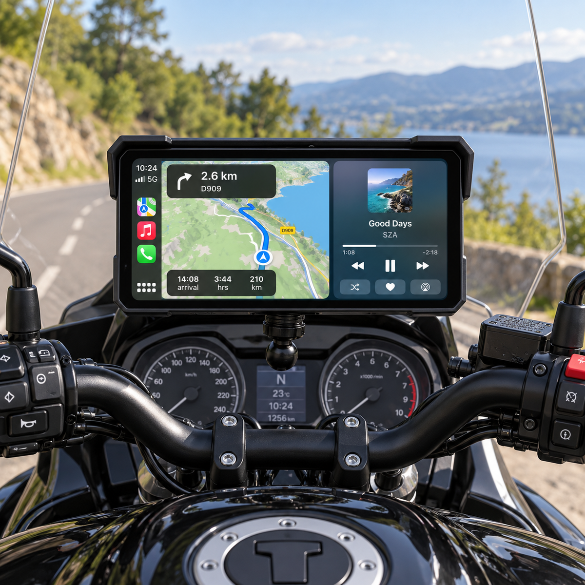 CarPlay moto 8,1 pouces — installation sur moto