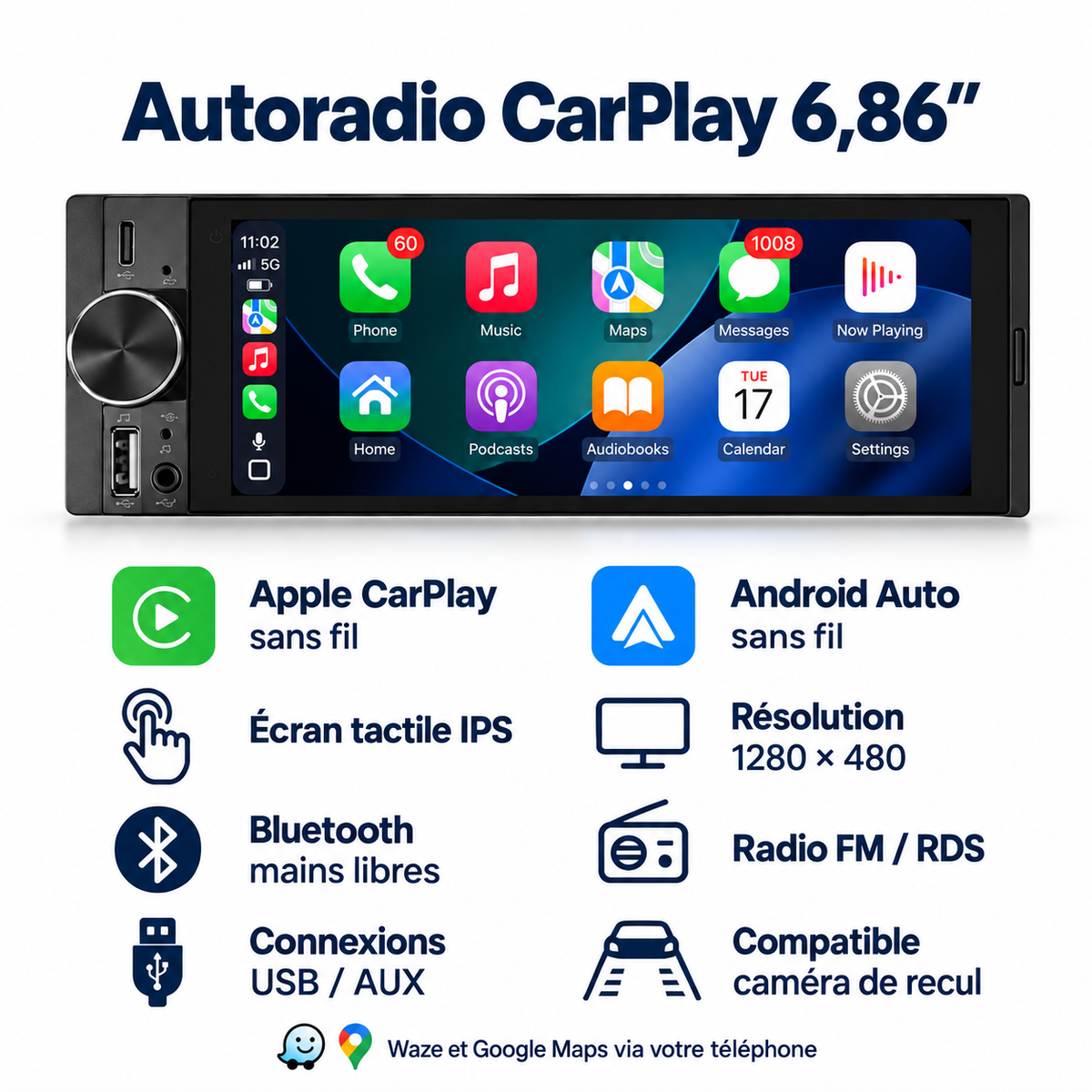 Caractéristiques de l’autoradio universel