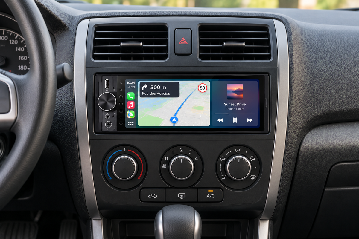 Simulation de l’autoradio installé dans un véhicule